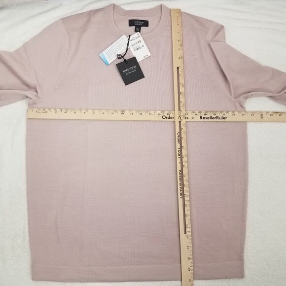 NEW Nordstrom Men's Shop L Merino Wool Pullover Sweater in Pink Antique - Picture 5 of 9